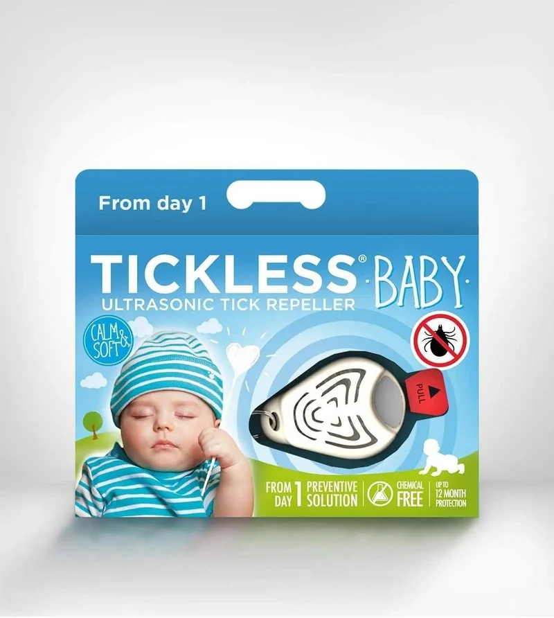 Tickless Baby - Repelente ultrasónico de carraças e de pulgas para Bébés e Crianças - Sem produtos químicos ou tóxicos - até 12 meses de atuação - Côr Bege