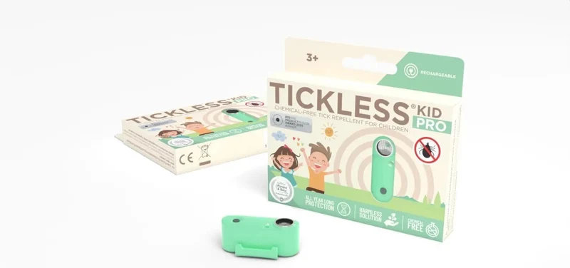 Tickless Kid Pro - Repelente Ultrasónico de Carraças e Pulgas - Recarregável, para Crianças a partir dos 3 anos - Sem Químicos ou Produtos Tóxicos - Côr Menta