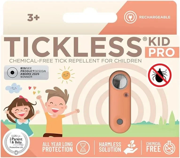 Tickless Kid Pro - Repelente Ultrasónico de Carraças e Pulgas - Recarregável, para Crianças a partir dos 3 anos - Sem Químicos ou Produtos Tóxicos