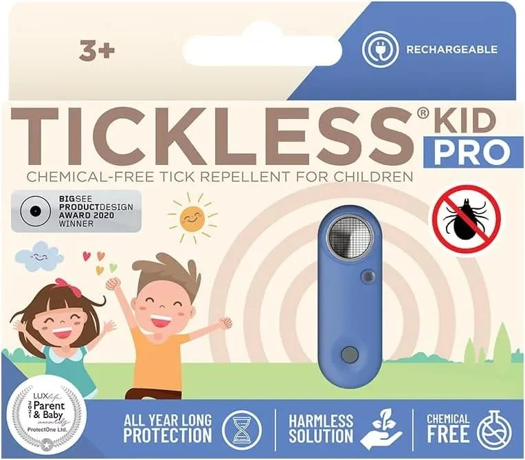 Tickless Kid Pro - Repelente Ultrasónico de Carraças e Pulgas - Recarregável, para Crianças a partir dos 3 anos - Sem Químicos ou Produtos Tóxicos