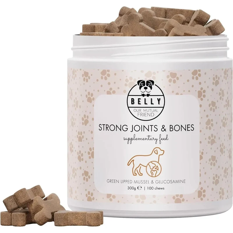 Condroprotetor de glucosamina e MSM, fortalece os ossos e as articulações, 100 unidades com sabor a frango - 1 unidade diária (Belly®)