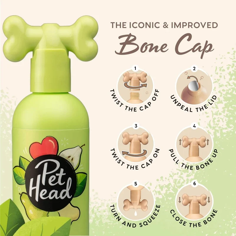 PET HEAD Mucky Puppy Shampoo para cachorros 300 ml - aroma de pêra. Shampoo hipoalergénico para cães com ingredientes naturais. Fórmula suave para cães e cachorros com mais de 8 semanas de idade
