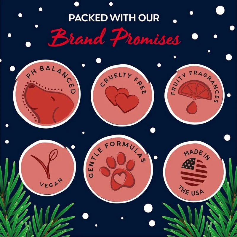 PET HEAD Holiday Edition Shampoo e spray de higiene para cães, cada 300 ml - castanhas com aroma a canela. Hipoalergénico com ingredientes naturais e veganos. Fórmula suave para cachorros