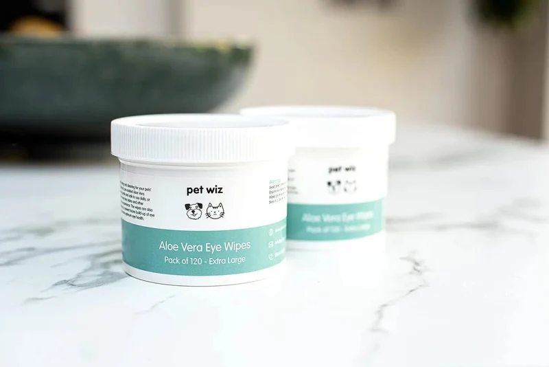 Toalhetes de olhos com aloé vera para limpar cães e gatos, extra grandes