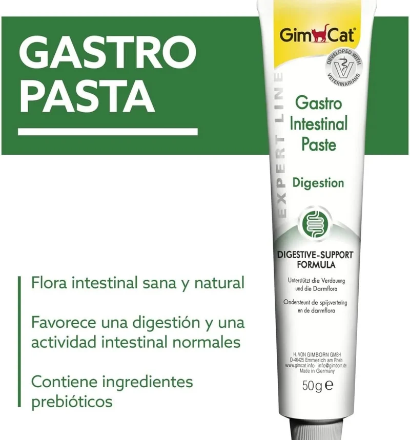 GimCat EXPERT LINE Gastro intestinal, pasta funcional para gatos - proteção do sistema digestivo, favorece a saúde intestinal, tem um efeito prebiótico - 1 tubo (1 x 50 g)