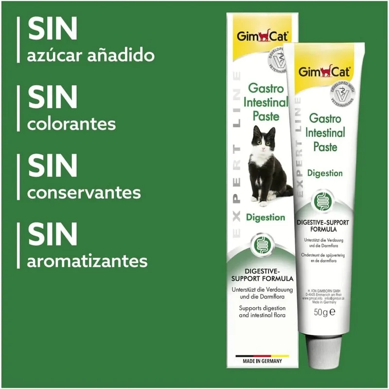 GimCat EXPERT LINE Gastro intestinal, pasta funcional para gatos - proteção do sistema digestivo, favorece a saúde intestinal, tem um efeito prebiótico - 1 tubo (1 x 50 g)