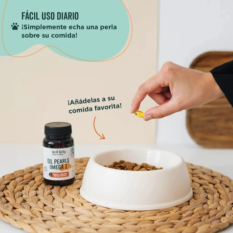 Wolf Belly Cápsulas óleo de peixe para cães e gatos, 100% natural (60 cápsulas) Ômega 3 cães, anti-inflamatório para cães, pele mais saudável e brilhante, óleo de sardinhas para gatos