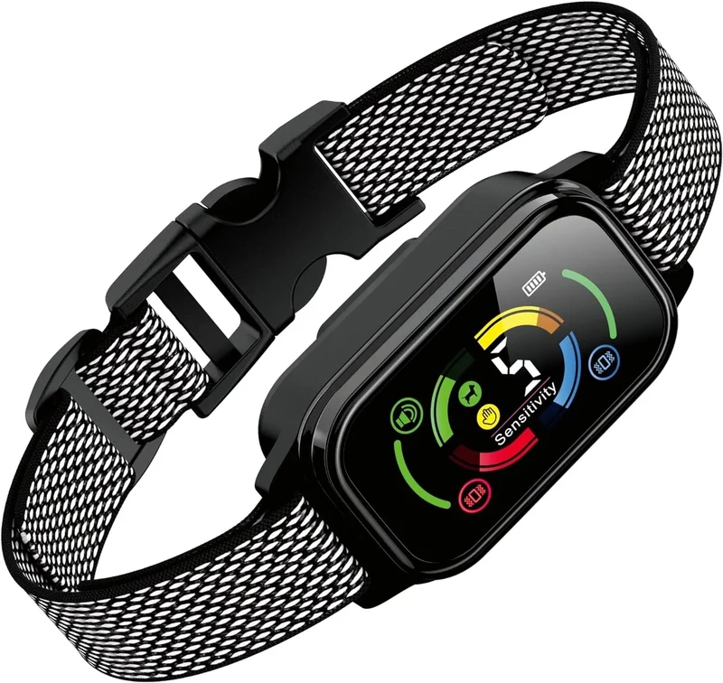 Coleira anti-latidos, vibratória, automática para cães, deteção inteligente de latidos com 3 modos de vibração, som e forte vibração, sensibilidade ajustável, resistente à água e recarregável