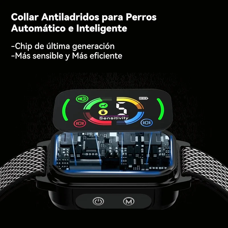 Coleira anti-latidos, vibratória, automática para cães, deteção inteligente de latidos com 3 modos de vibração, som e forte vibração, sensibilidade ajustável, resistente à água e recarregável