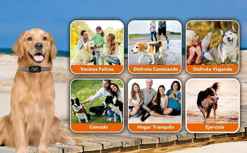 Coleira anti-latidos, vibratória, automática para cães, deteção inteligente de latidos com 3 modos de vibração, som e forte vibração, sensibilidade ajustável, resistente à água e recarregável