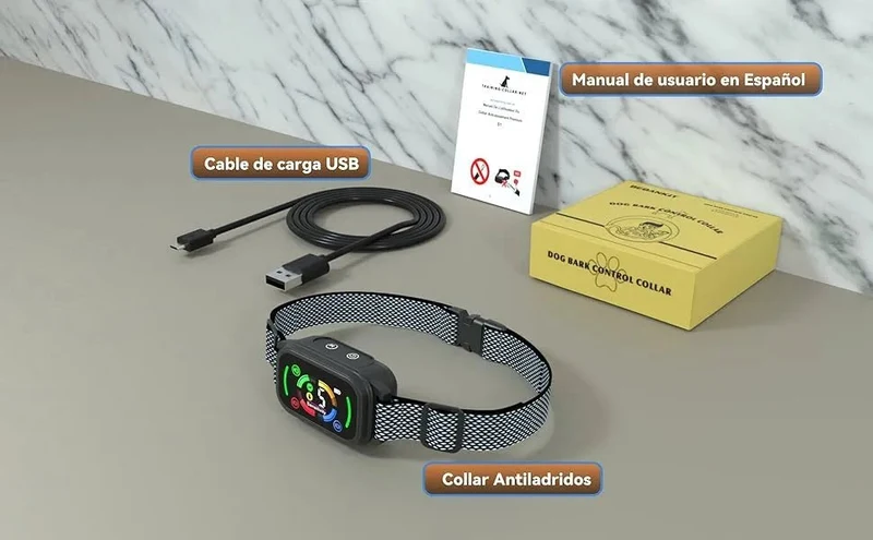 Coleira anti-latidos, vibratória, automática para cães, deteção inteligente de latidos com 3 modos de vibração, som e forte vibração, sensibilidade ajustável, resistente à água e recarregável