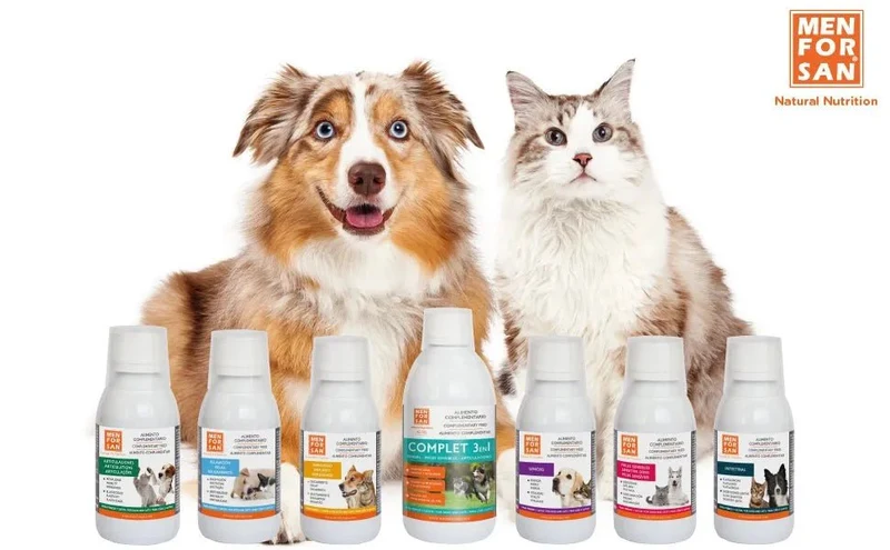 MENFORSAN PELE SENSÍVEL Alimento complementar líquido para cães e gatos com peles sensíveis | Ingredientes naturais | Para animais com pele atópica, vermelhidão ou excesso de gordura na pele (120 ml)