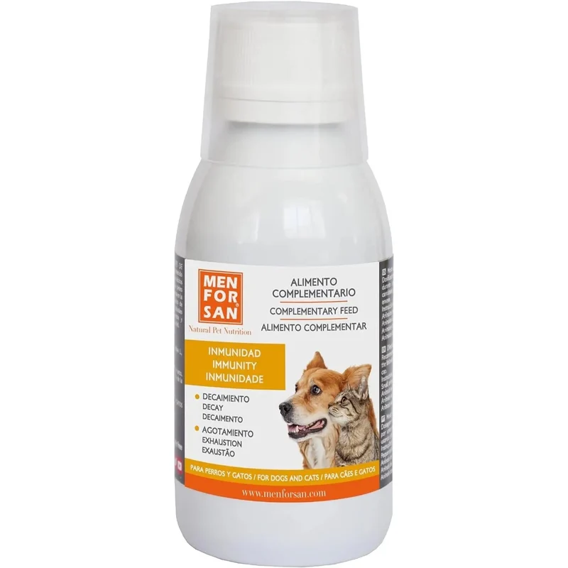 MENFORSAN IMUNITÁRIO Alimento complementar líquido para cães e gatos para reforçar o sistema imunitário | Reforça as defesas | Potencia o sistema imunitário | 120 ml