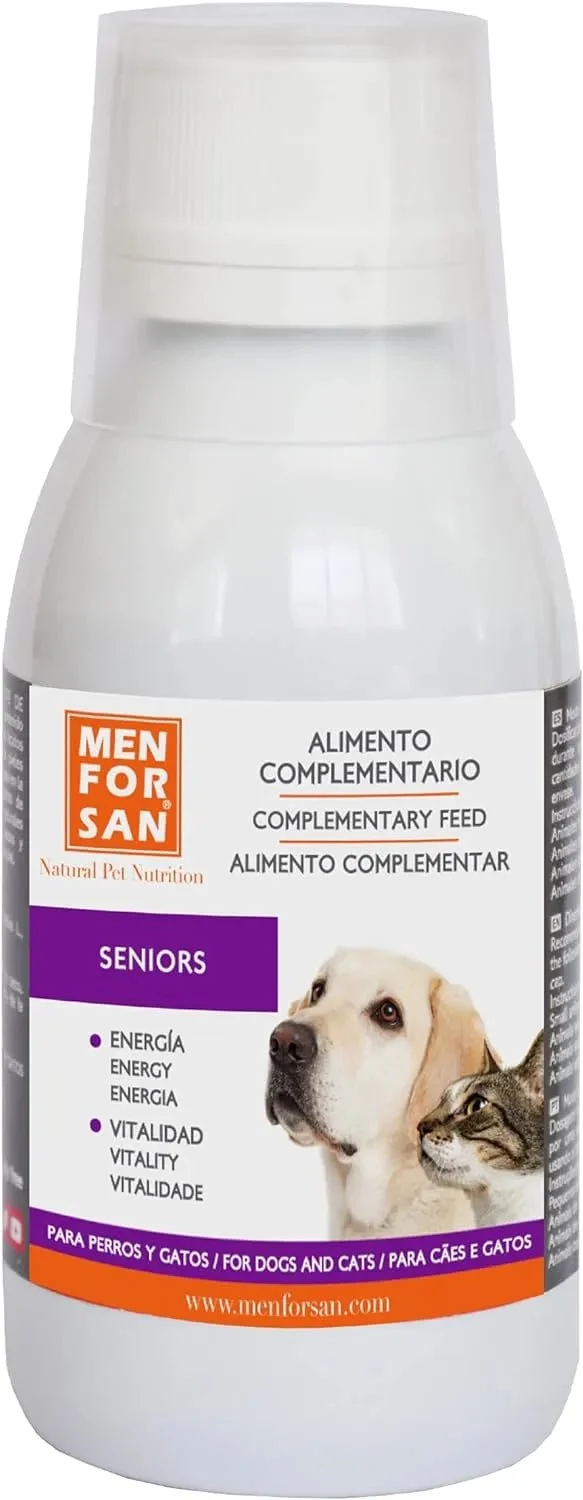 MENFORSAN SENIOR Suplemento nutricional líquido para cães e gatos sênior | Melhora o desempenho físico, traz vitalidade | Aumenta o apetite | 120 ml