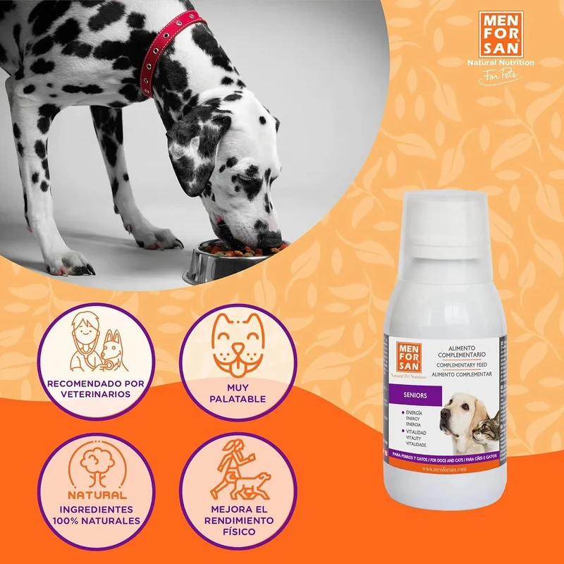 MENFORSAN SENIOR Suplemento nutricional líquido para cães e gatos sênior | Melhora o desempenho físico, traz vitalidade | Aumenta o apetite | 120 ml