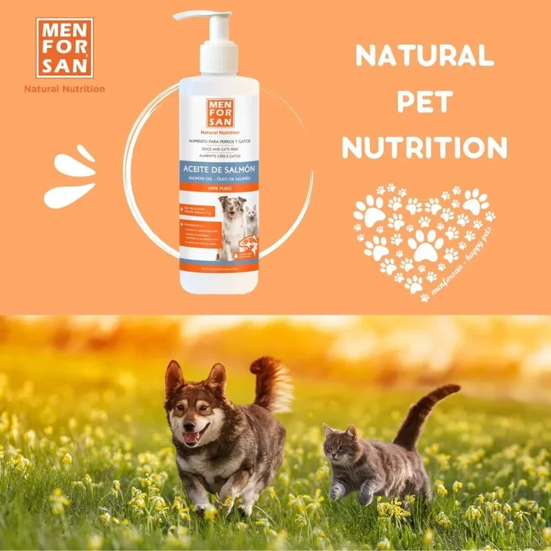 MENFORSAN Óleo de salmão para cães e gatos, otimiza o sistema imunitário, fortalece as articulações e os ossos | Reduz problemas de pele, 500 ml