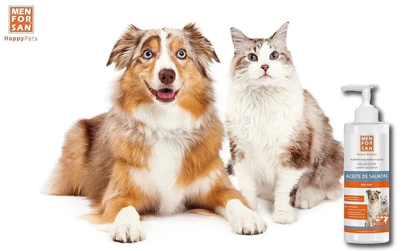 MENFORSAN Óleo de salmão para cães e gatos, otimiza o sistema imunitário, fortalece as articulações e os ossos | Reduz problemas de pele, 500 ml