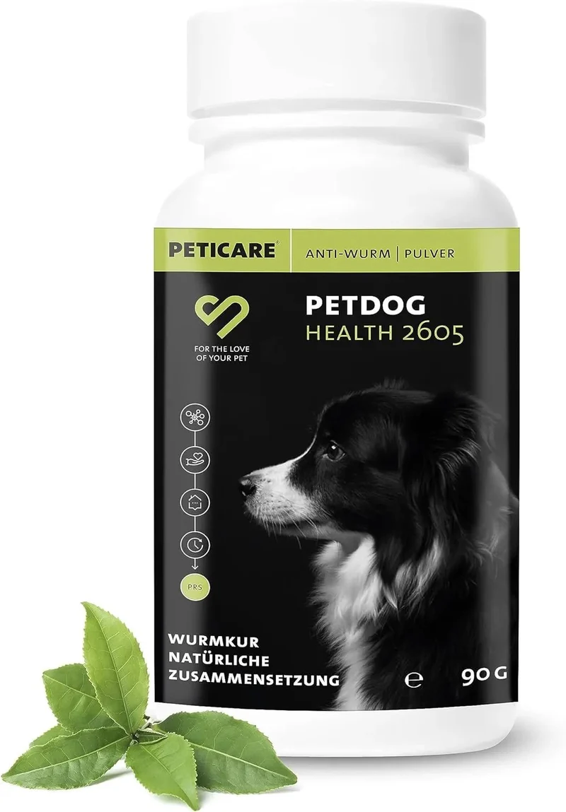 Desparasitante interno - antiparasitas para cães, 100% natural, com curcuma e tomilho, contra vermes interestinais - Peticare