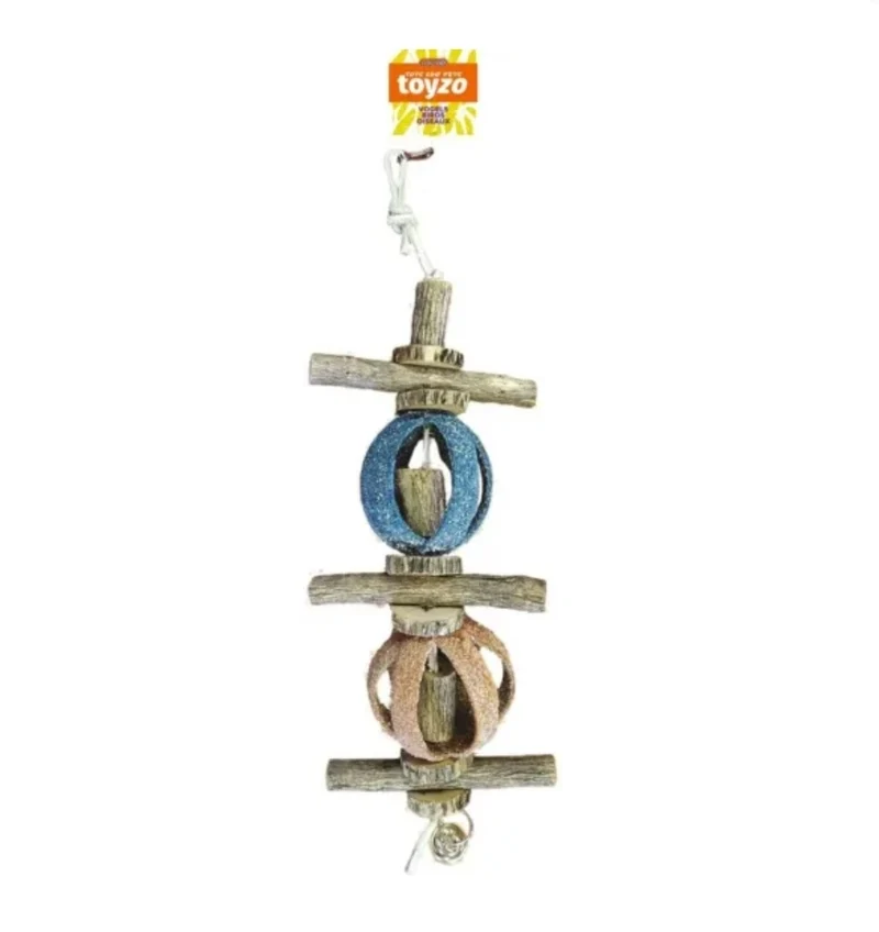 Doppelter Zirkusball + Holz für Papagei 35cm BT3024