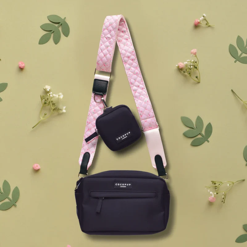 Taschengurt gestepptes Ditsy Floral Pink