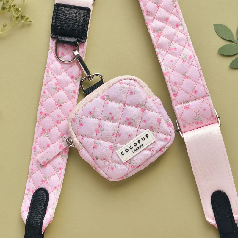 Taschengurt gestepptes Ditsy Floral Pink