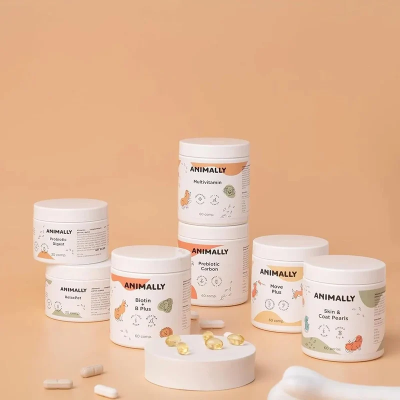 Animally Prébiotico Carvão Ativado - 60 comprimidos - Saúde digestiva - Prebióticos para cães