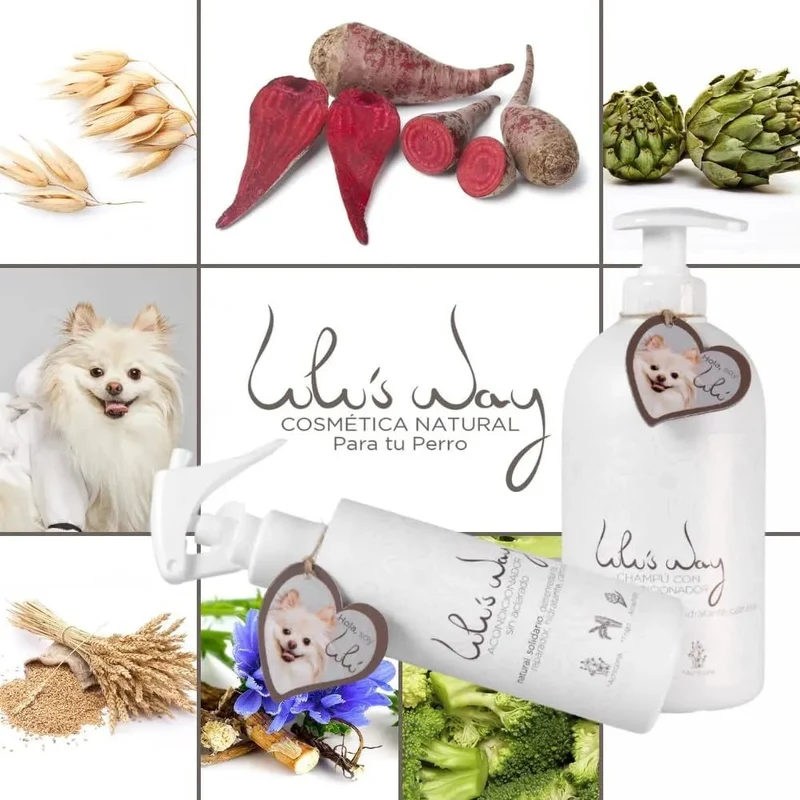 Lulu's Way Champô natural para cães com condicionador - para pele sensível e dermatite sem alérgenos, sem parabenos - 100 % vegan natural