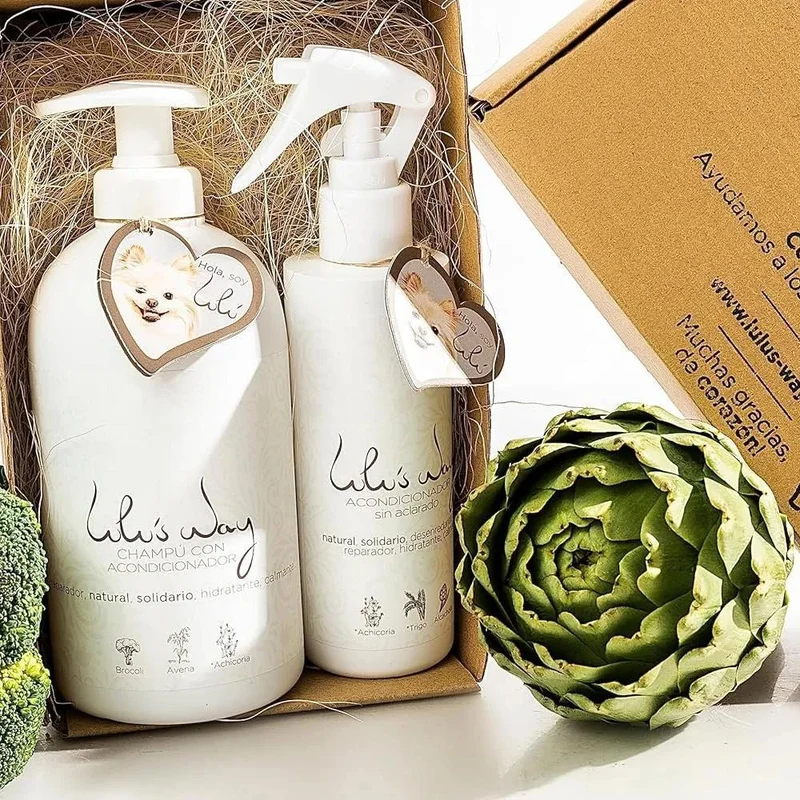 Lulu's Way Champô natural para cães com condicionador - para pele sensível e dermatite sem alérgenos, sem parabenos - 100 % vegan natural
