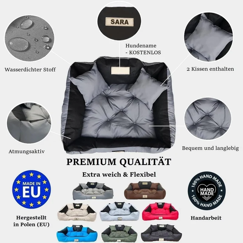KING DOG BED - Camas de Luxo para Cães, Personalizáveis com nome do Cão, Impermeáveis