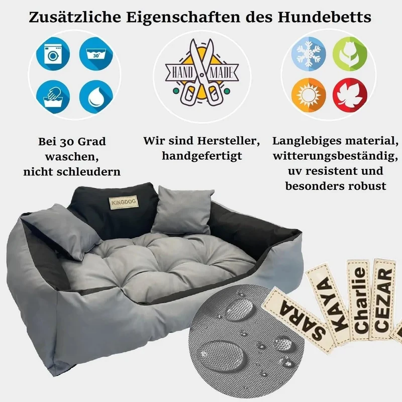 KING DOG BED - Camas de Luxo para Cães, Personalizáveis com nome do Cão, Impermeáveis