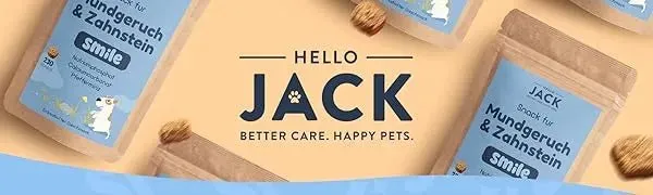 Hello Jack Limpeza natural para mau hálito de cães - até 4 meses de fornecimento - limpa os dentes e ajuda a eliminar o mau hálito do cão - evita o tártaro