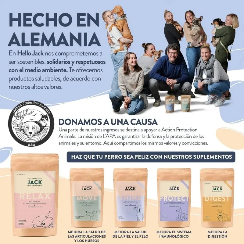 Hello Jack Relax Suplemento diário para cães - tranquilizante mastigáveis para cães e cachorros, para aliviar o stress e o equilíbrio emocional - sabor de manteiga de amendoim
