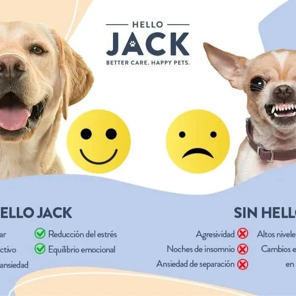 Hello Jack Relax Suplemento diário para cães - tranquilizante mastigáveis para cães e cachorros, para aliviar o stress e o equilíbrio emocional - sabor de manteiga de amendoim