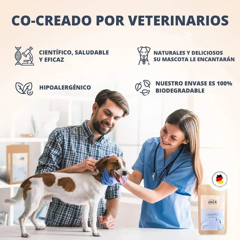 Hello Jack Óleo de salmão para cães - salmão para pêlo brilhante e saudável, Ômega 3 - reduz a dermatite e a comichão, 100% natural