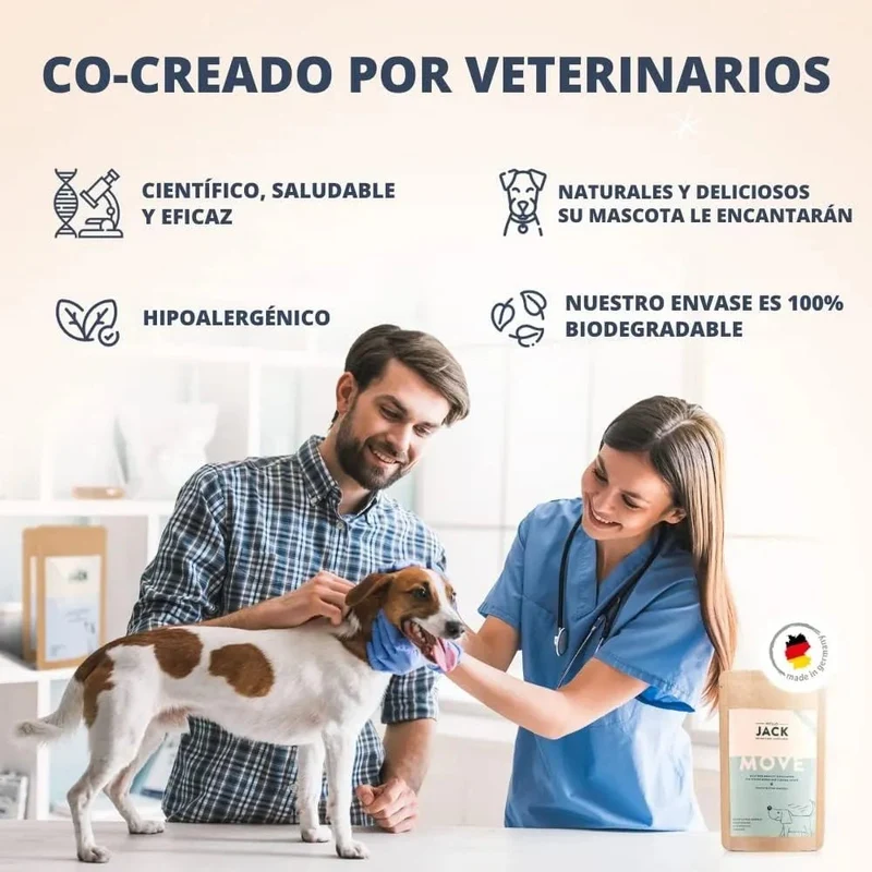 Hello Jack Suplemento para cão mobilidade / movimento (200 g) - para articulações e ossos para cães - condroprotetor cães com mexilhões de lábios verdes, glucosamina, condroitina, açafrão & ômega 3