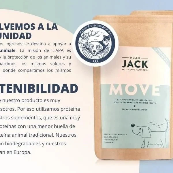 Hello Jack Suplemento para cão mobilidade / movimento (200 g) - para articulações e ossos para cães - condroprotetor cães com mexilhões de lábios verdes, glucosamina, condroitina, açafrão & ômega 3