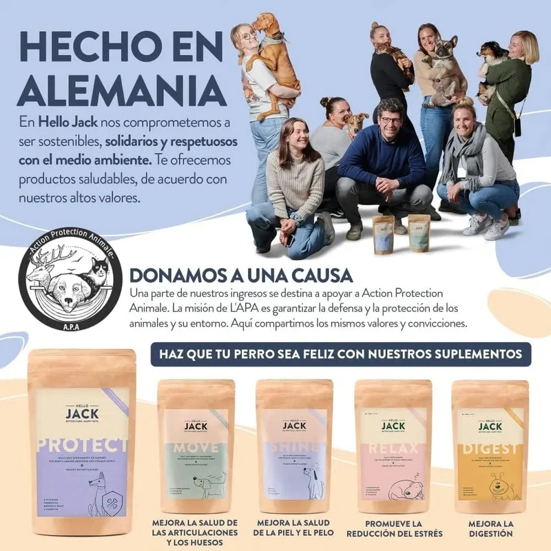 Hello Jack Protect Suplemento diário para cães - guloseimas misturáveis para apoio imunológico, vitalidade e saúde em geral - sabor de manteiga de amendoim