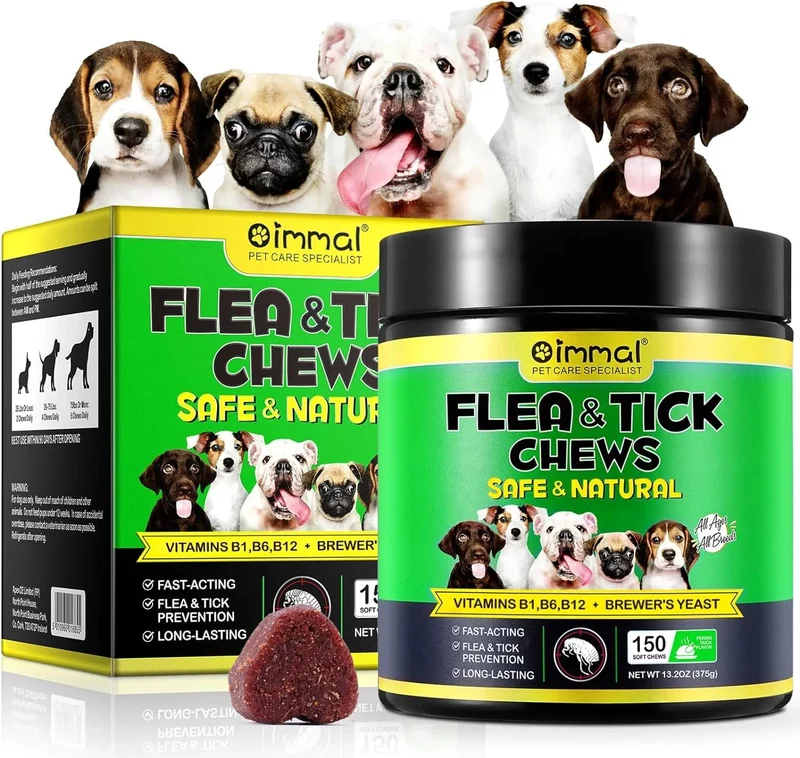 Prevenção de pulgas e carraças para cães, suplemento natural para o controlo de pulgas e carraças de cães, pílulas orais fáceis de usar, proteção contra pragas