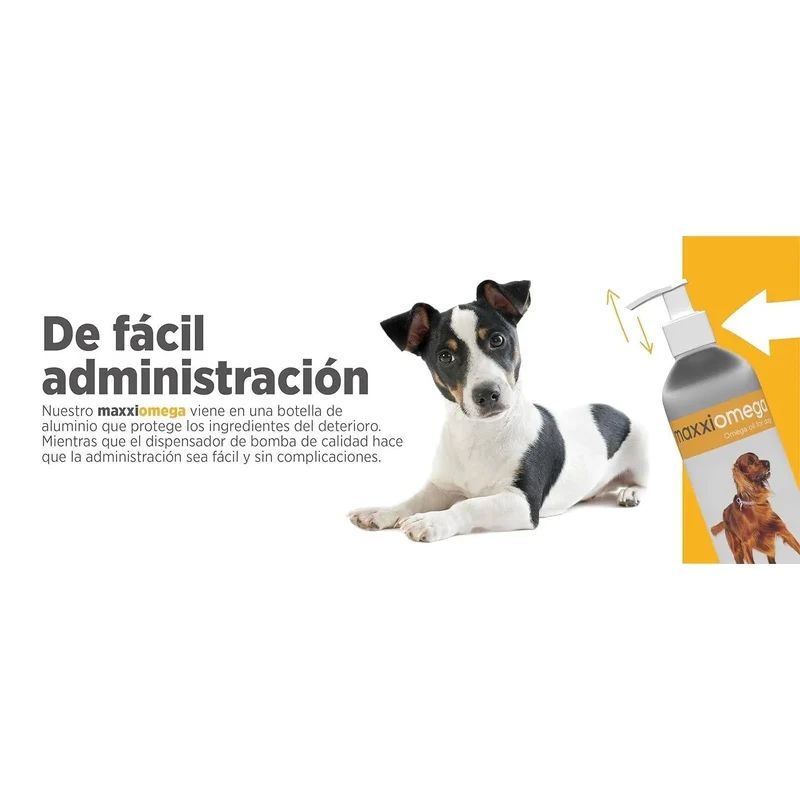 maxxiomega Suplemento em óleo para cães, com bomba de dosagem para fácil administração, ómega 3, 6, 9 e vitaminas A, D, E e biotina | para pele saudável e pêlo brilhante (296 ml)