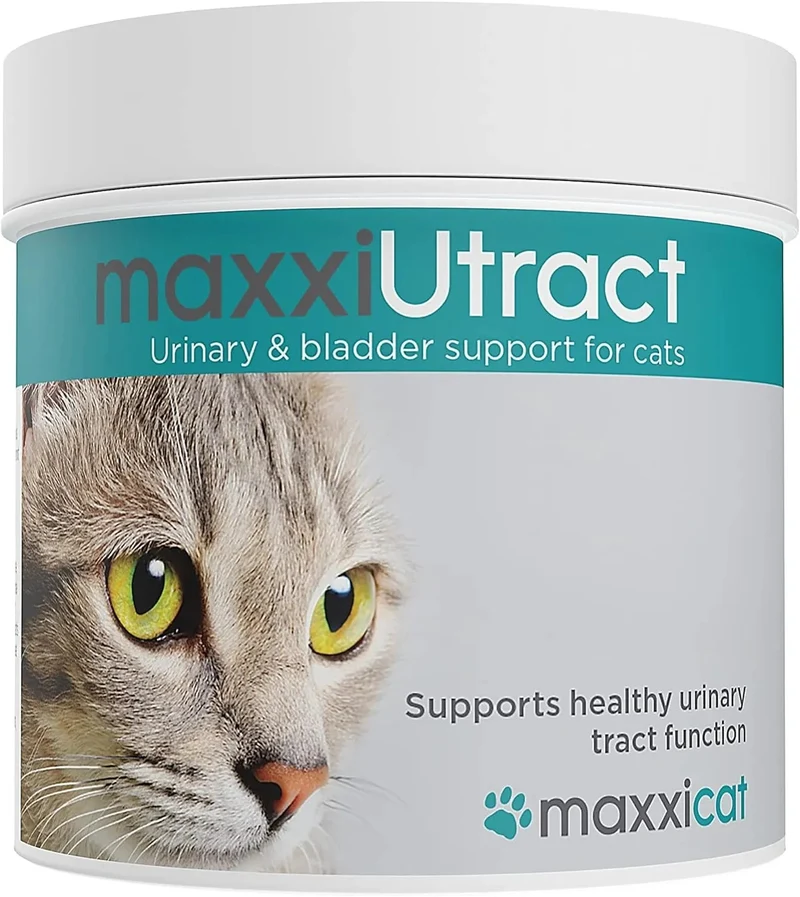 maxxiUtract Suplemento urinário e vesical para gatos - Ajuda à saúde do sistema urinário, controlo da bexiga e recorrência de ITU - com mirtios (em pó: 90 gramas)