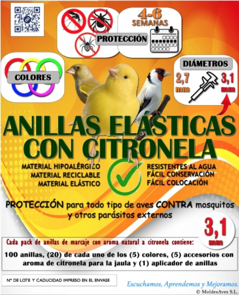 Citronella Elastische Ringe 3.1mm (100 Ringe + Pistole) Moldes Ave
