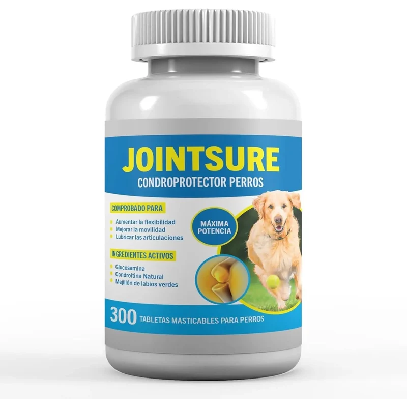 JOINTSURE Condroprotetor cães I com grande concentração de mexilhão lábios verdes, glucosamina e condroitina natural I suplemento anti-inflamatório para articulações I 60 I 120 I 300 comprimidos
