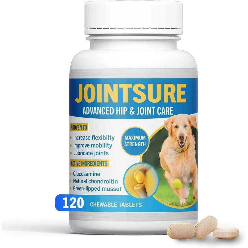 JOINTSURE Condroprotetor cães I com grande concentração de mexilhão lábios verdes, glucosamina e condroitina natural I suplemento anti-inflamatório para articulações I 60 I 120 I 300 comprimidos