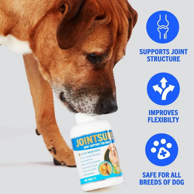 JOINTSURE Condroprotetor cães I com grande concentração de mexilhão lábios verdes, glucosamina e condroitina natural I suplemento anti-inflamatório para articulações I 60 I 120 I 300 comprimidos