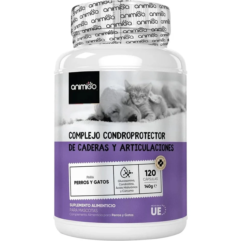 Condroprotetor e anti-inflamatório para cães e gatos, 120 comprimidos mastigáveis, com glucosamina condroitina, MSM, ácido hialurónico, canela e açafrão, para raças grandes e pequenas, articulações e anca