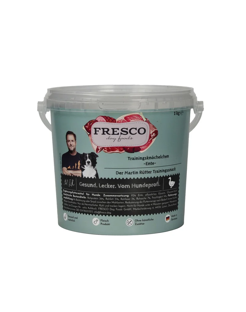 Fresco Martin Rütter Trainingsknöchelchen Ente 1Kg Eimer