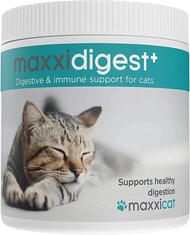 maxxidigest Probióticos, prebióticos e enzimas digestivas para gatos - Ajuda avançada à digestão felina e ao sistema imunitário, sem pó OGM