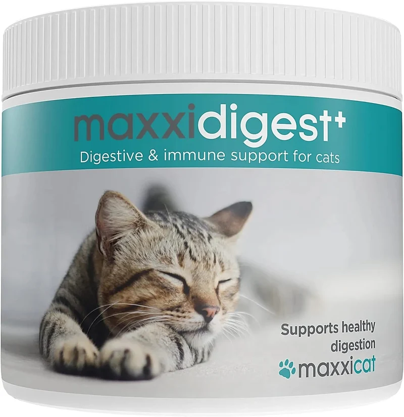 maxxidigest Probióticos, prebióticos e enzimas digestivas para gatos - Ajuda avançada à digestão felina e ao sistema imunitário, sem pó OGM