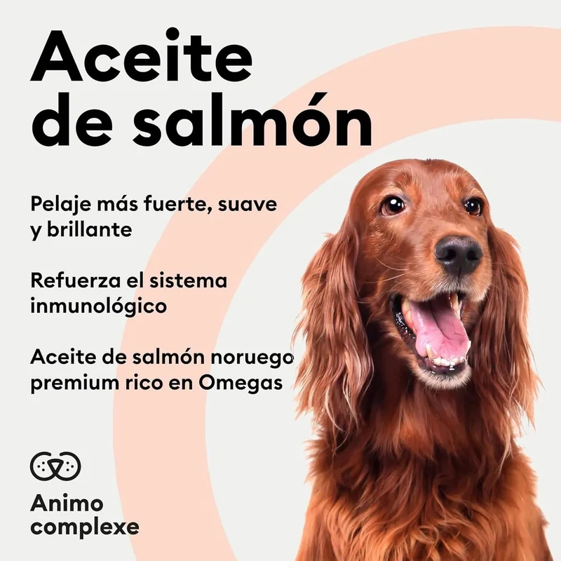ANIMO-COMPLEXE | Óleo de salmão para cães | rico em ômega 3, 6 e 9 | Melhora e reduz a queda de pelo