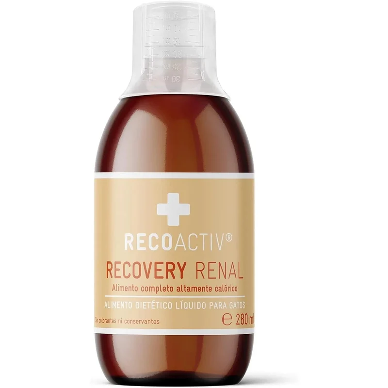 RECOACTIV Recovery renal para gatos, 1 x 280 ml, alimento dietético completo de alto teor calórico para disfunção renal e aumento das necessidades energéticas